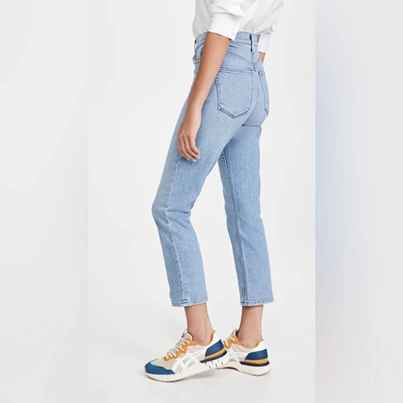 AYR Yes Yes Yes Jeans Size 24 Straight Crop Irie Wash Blue Cotton Blend - Picture 3 of 16